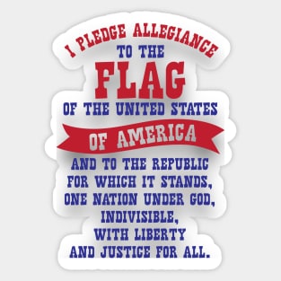 America Pledge Of Allegiance Sticker